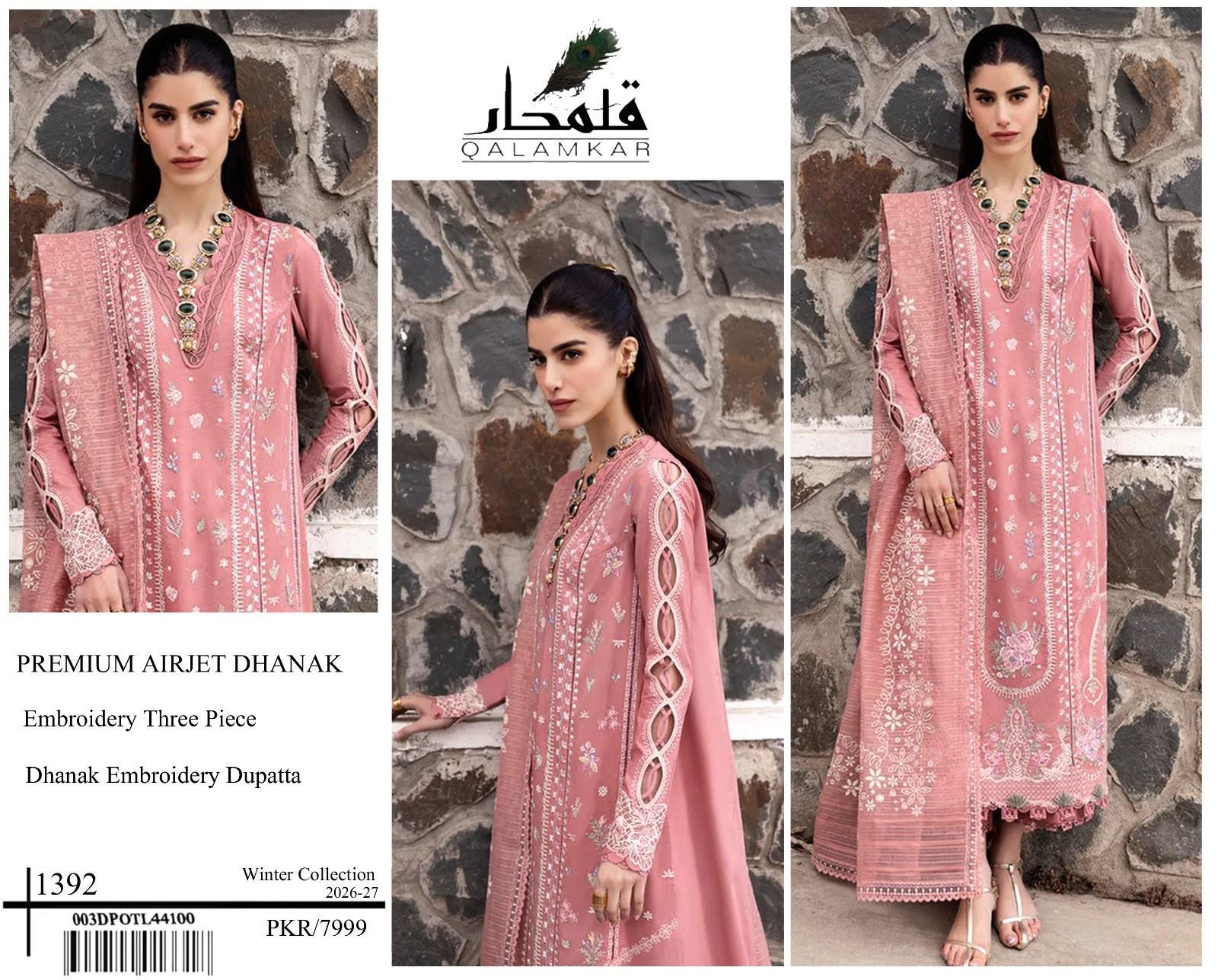 Premium Airjet Dhanak with Embroidery Dhanak Collection 2026