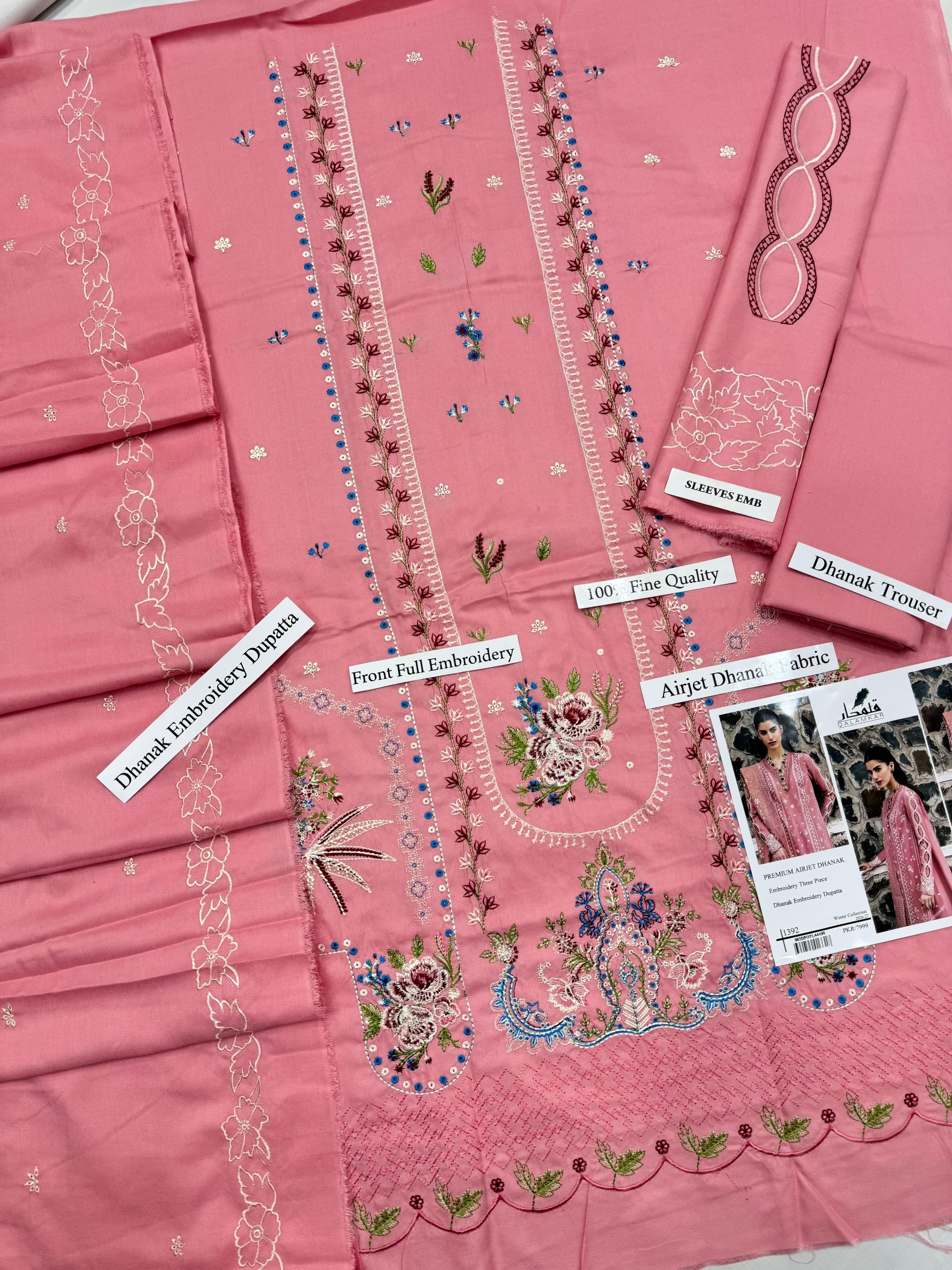 Premium Airjet Dhanak with Embroidery Dhanak Collection 2026