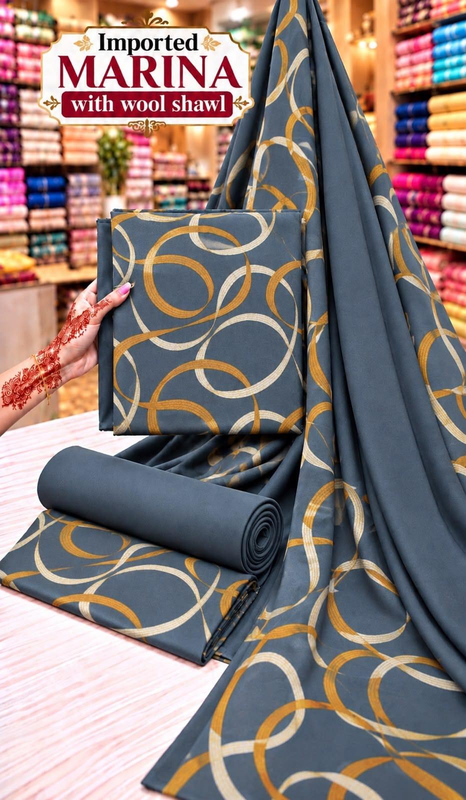Important marina with wool shawl 
