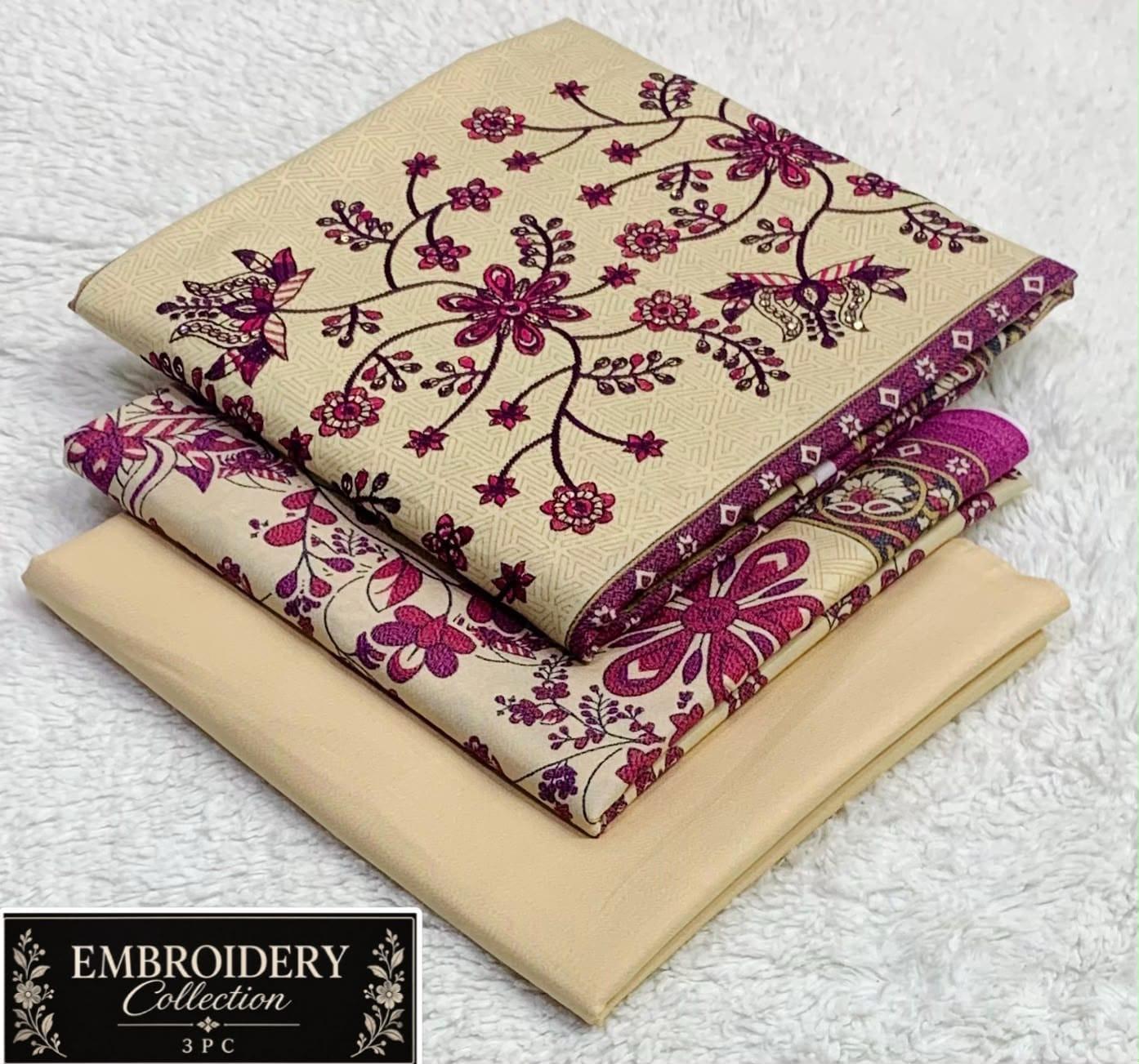 Maria•B Dhank neck Embroidery 3pc 