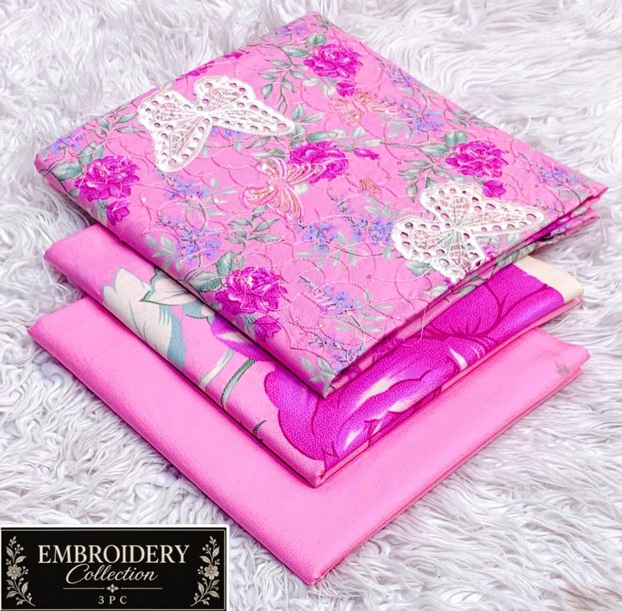 Maria•B Dhank neck Embroidery 3pc 