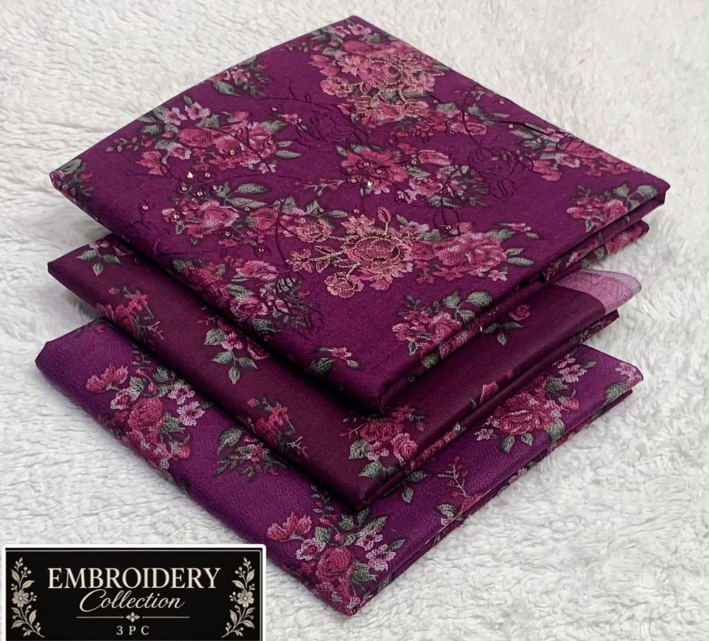 Maria•B Dhank neck Embroidery 3pc 
