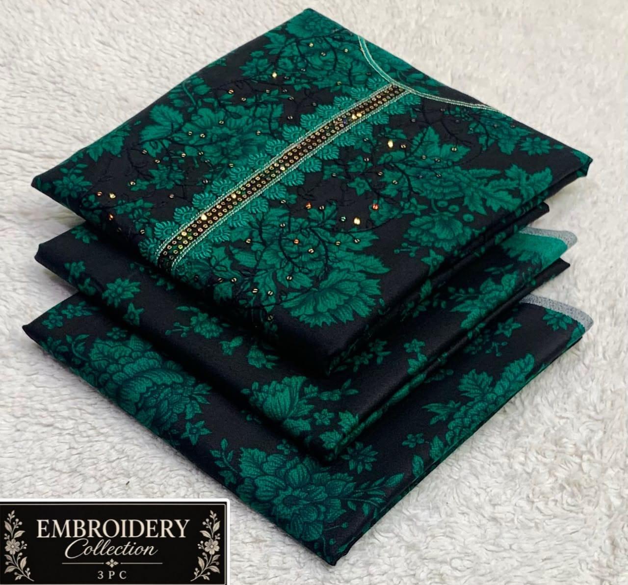Maria•B Dhank neck Embroidery 3pc 