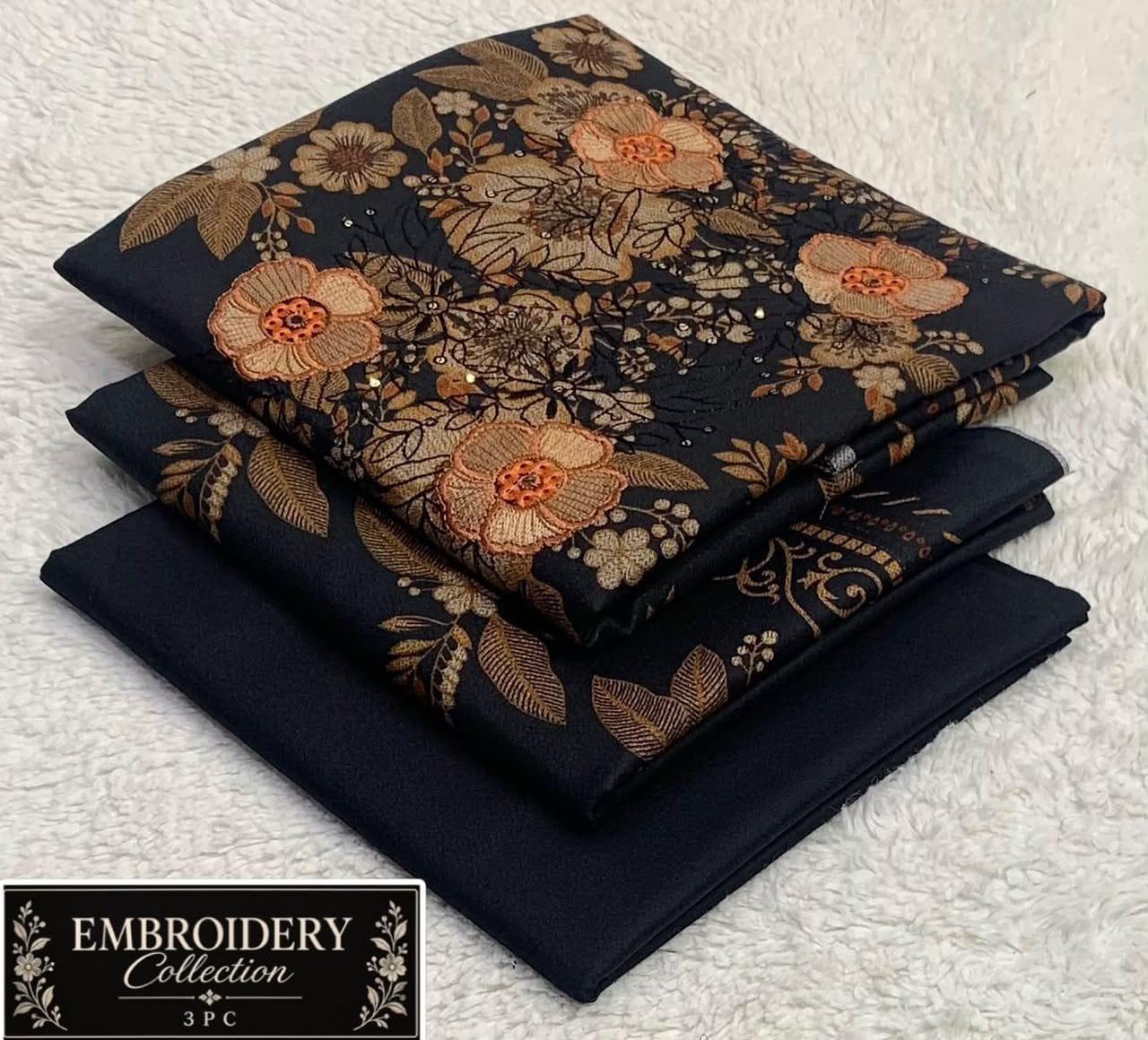 Maria•B Dhank neck Embroidery 3pc 