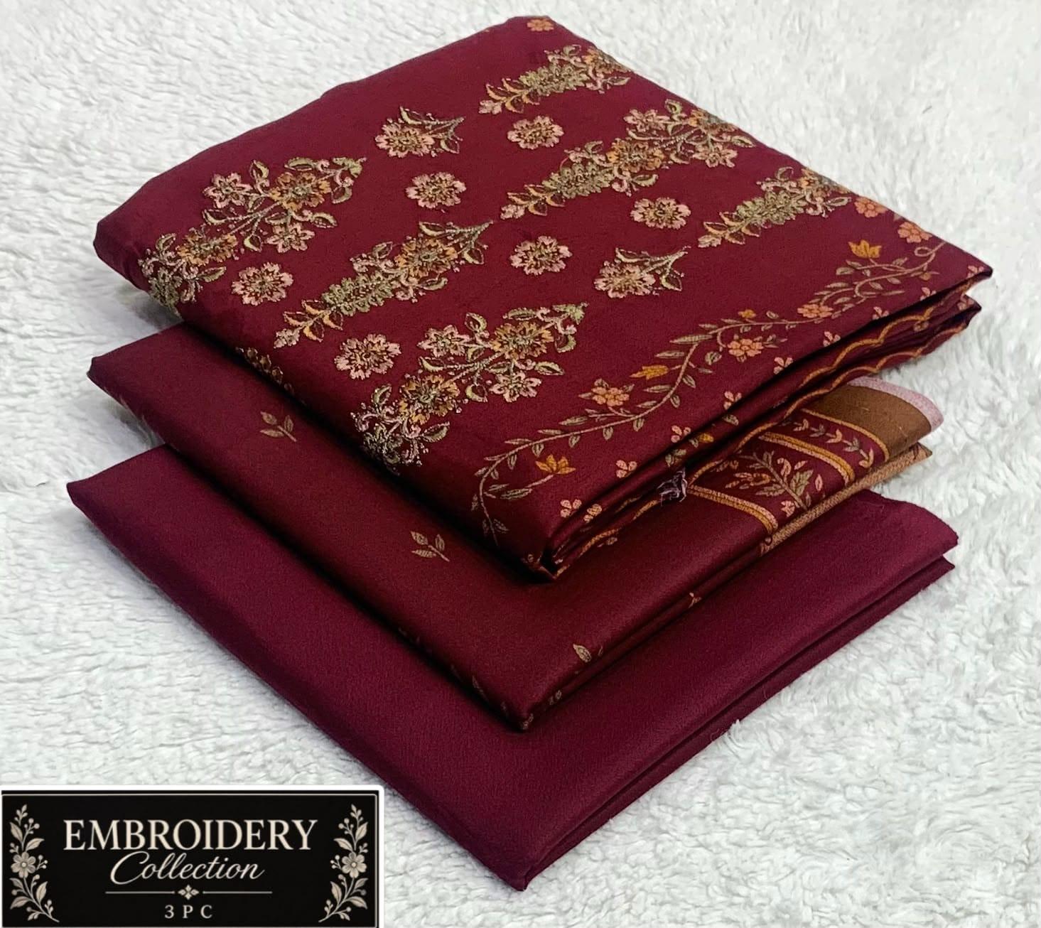Maria•B Dhank neck Embroidery 3pc 