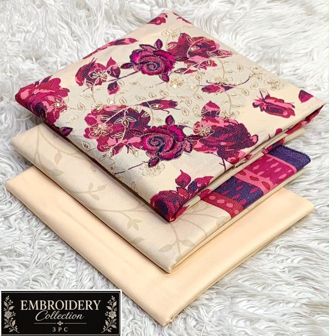 Maria•B Dhank neck Embroidery 3pc 