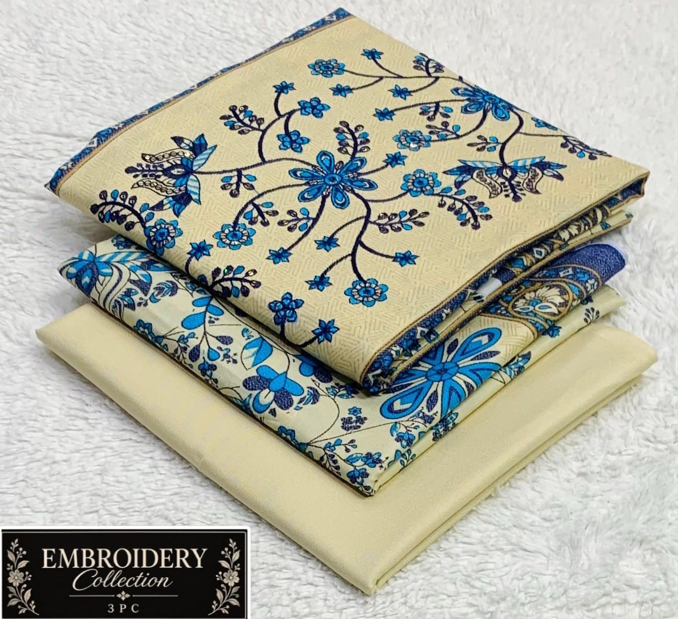 Maria•B Dhank neck Embroidery 3pc 