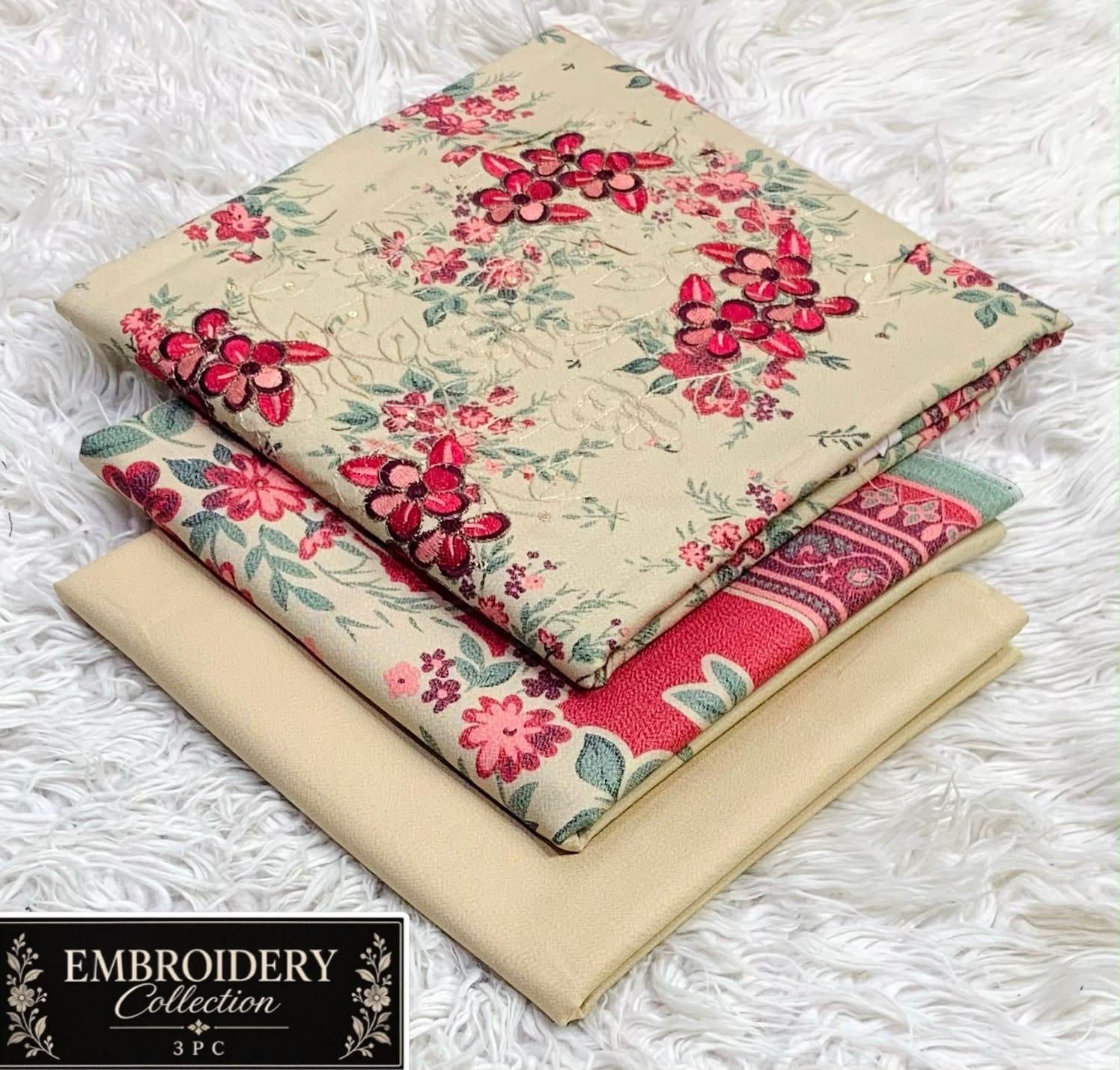 Maria•B Dhank neck Embroidery 3pc 