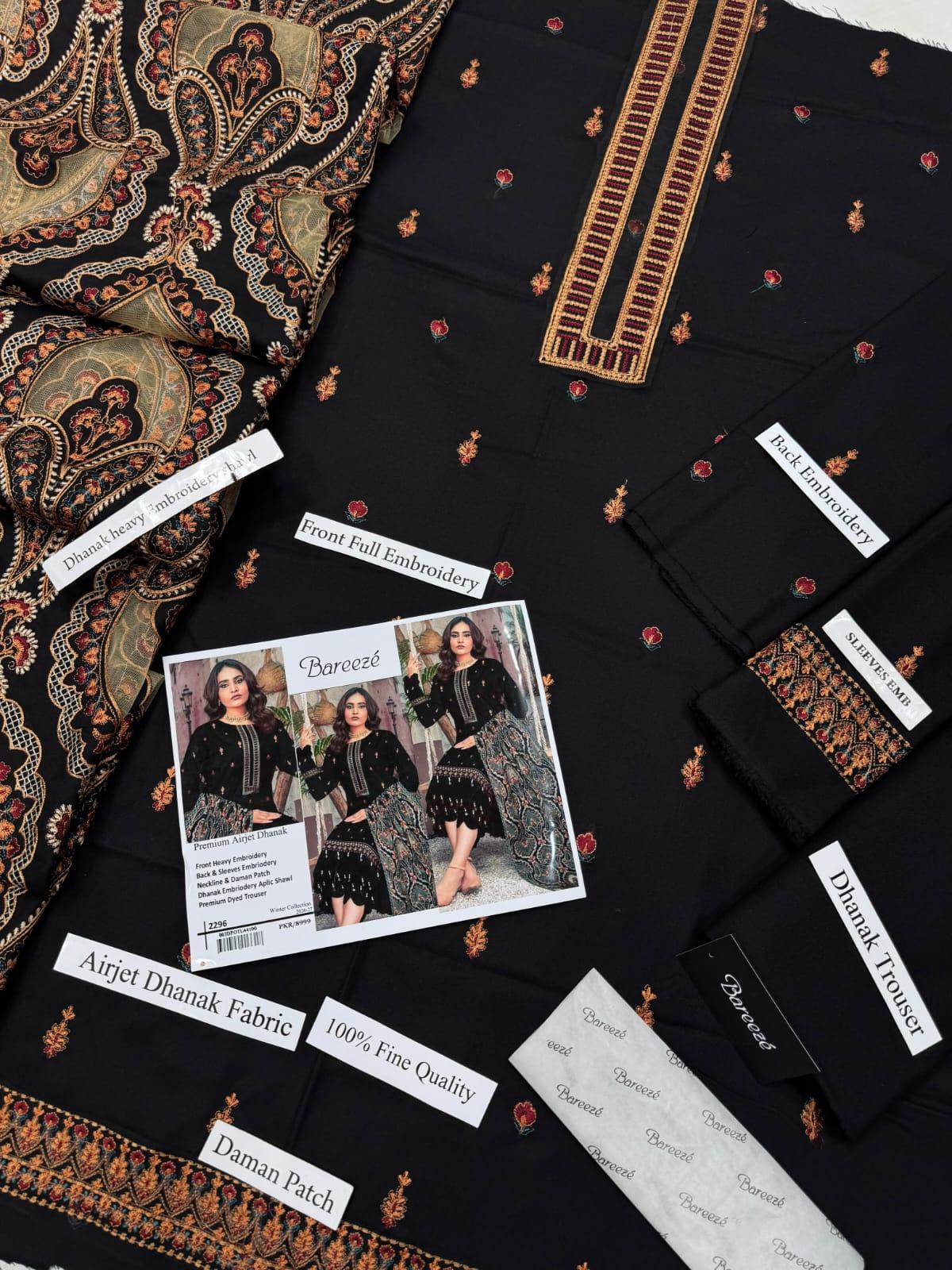 Bareeze with full heavy aplic shawl 