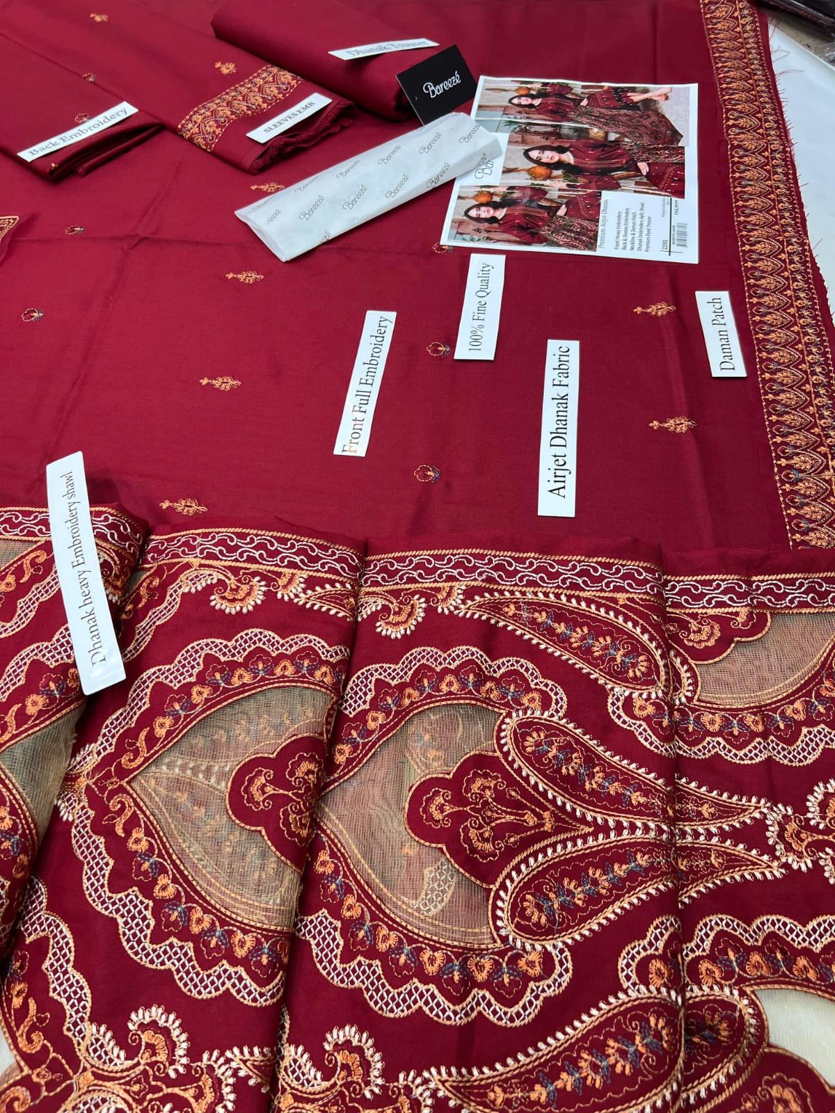 Bareeze with full heavy aplic shawl 