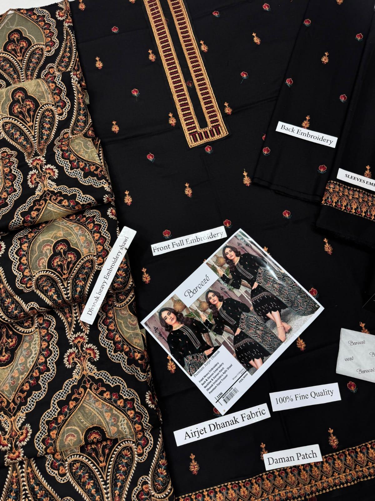 Bareeze with full heavy aplic shawl 