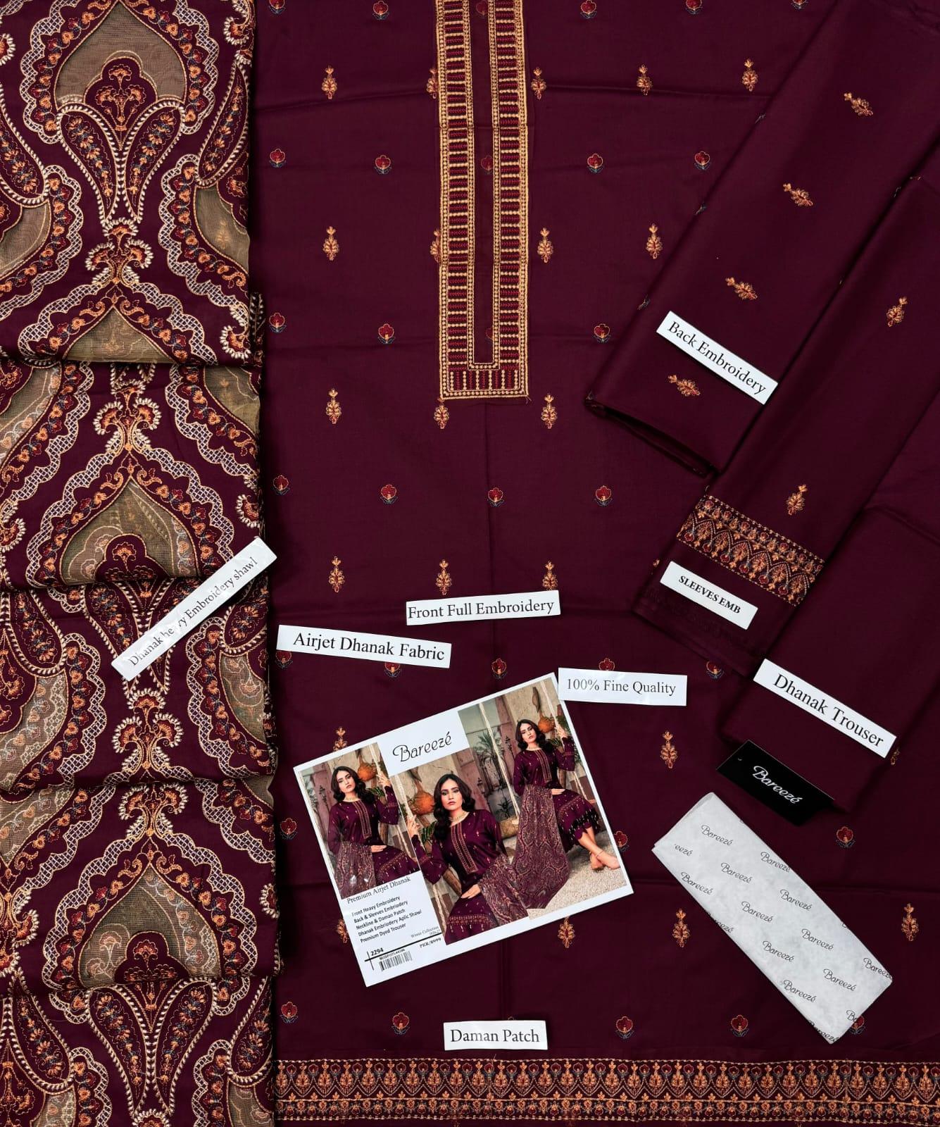 Bareeze with full heavy aplic shawl 