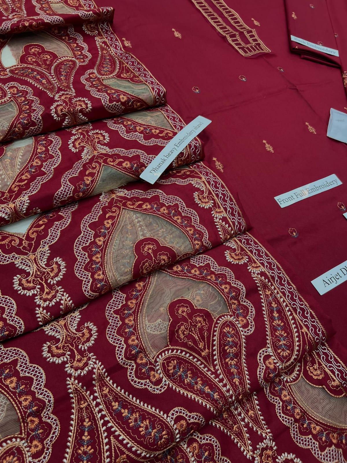 Bareeze with full heavy aplic shawl 