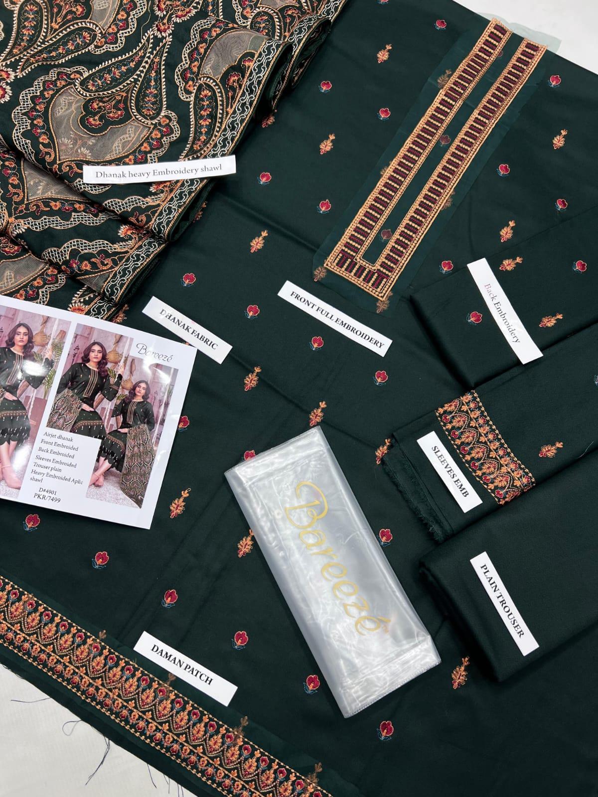 Bareeze with full heavy aplic shawl 