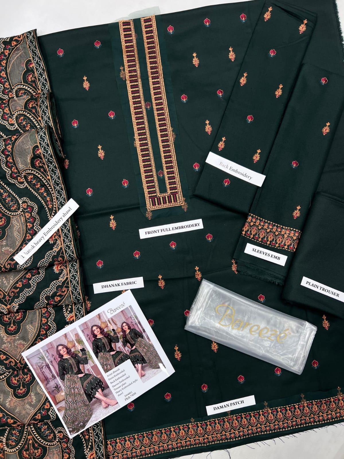 Bareeze with full heavy aplic shawl 