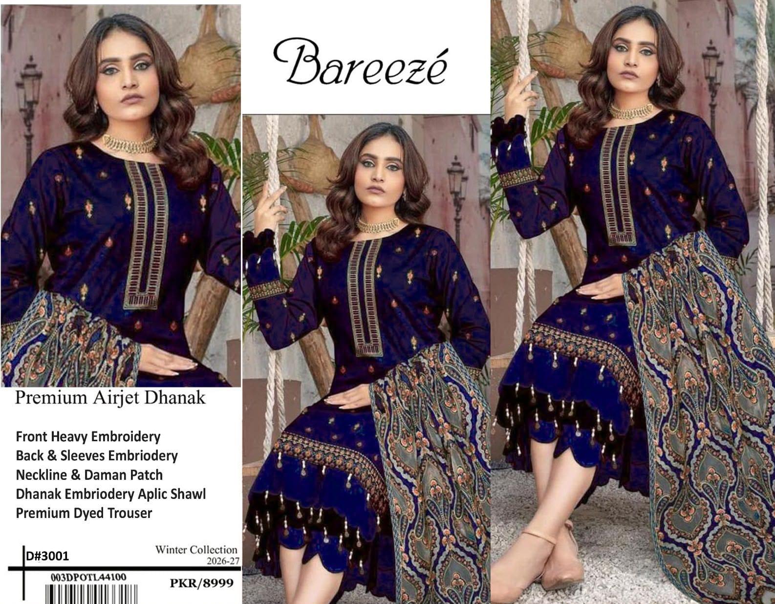 Bareeze with full heavy aplic shawl 
