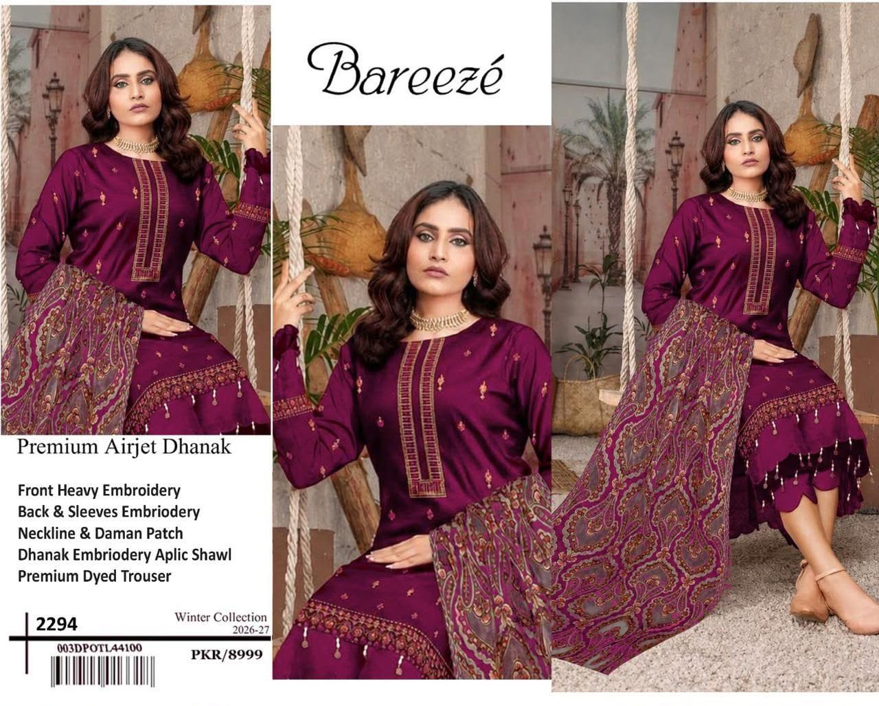 Bareeze with full heavy aplic shawl 